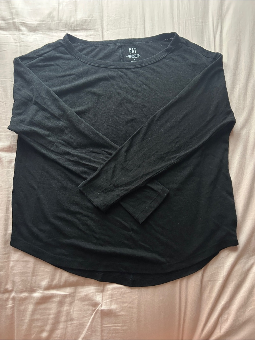 GAP Black Linen Long Sleeve Top
